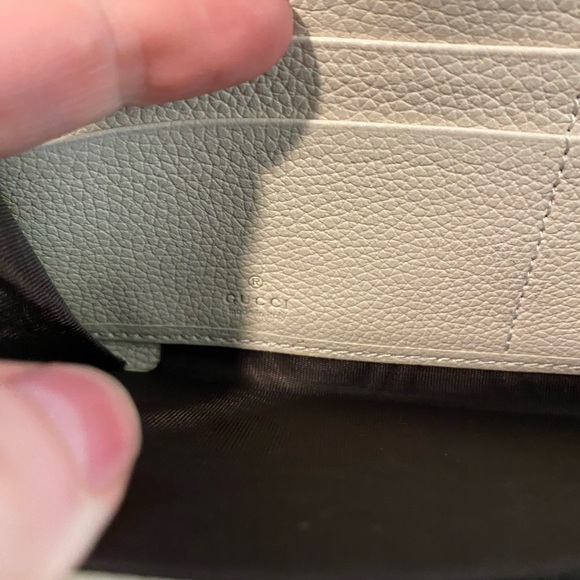 Authentic Gucci Zumi horsebit zip around wallet cream gold silver - Picture 5 of 11